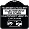 Signmission Reserved Parking for Salesperson of the Month Unauthorized Vehicles Towed Away, A-DES-BW-1818-23076 A-DES-BW-1818-23076 - alternate 1